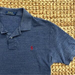Polo Ralph Lauren Navy Blue Polo with Red Pony (Large) Mens